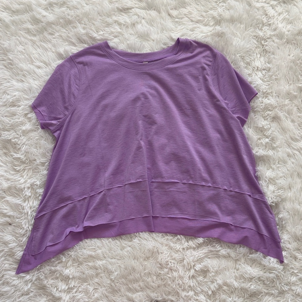 Zenana Outfitters Lavender Tiered Short Sleeve Tee